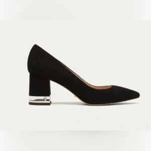 NWT Massimo Dutti Women's Black Suede Pumps